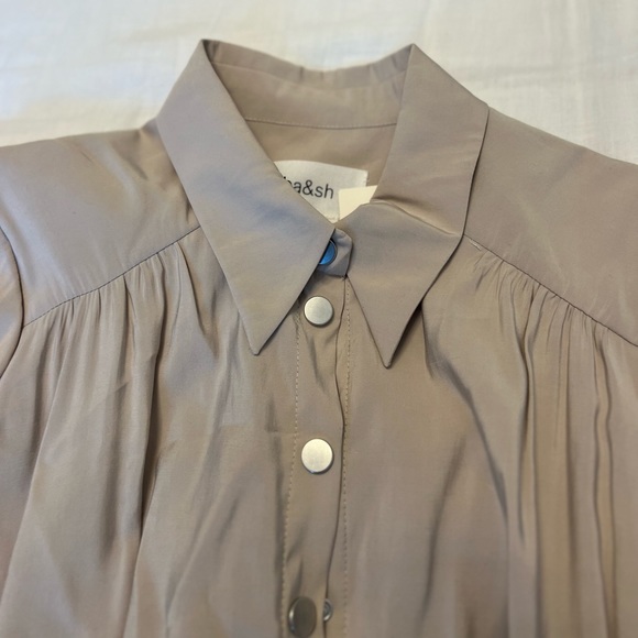 NWT ba&sh Cara Button Front Shirt Dress - Picture 5 of 6